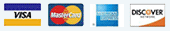 We accept all major credit cards and PayPal